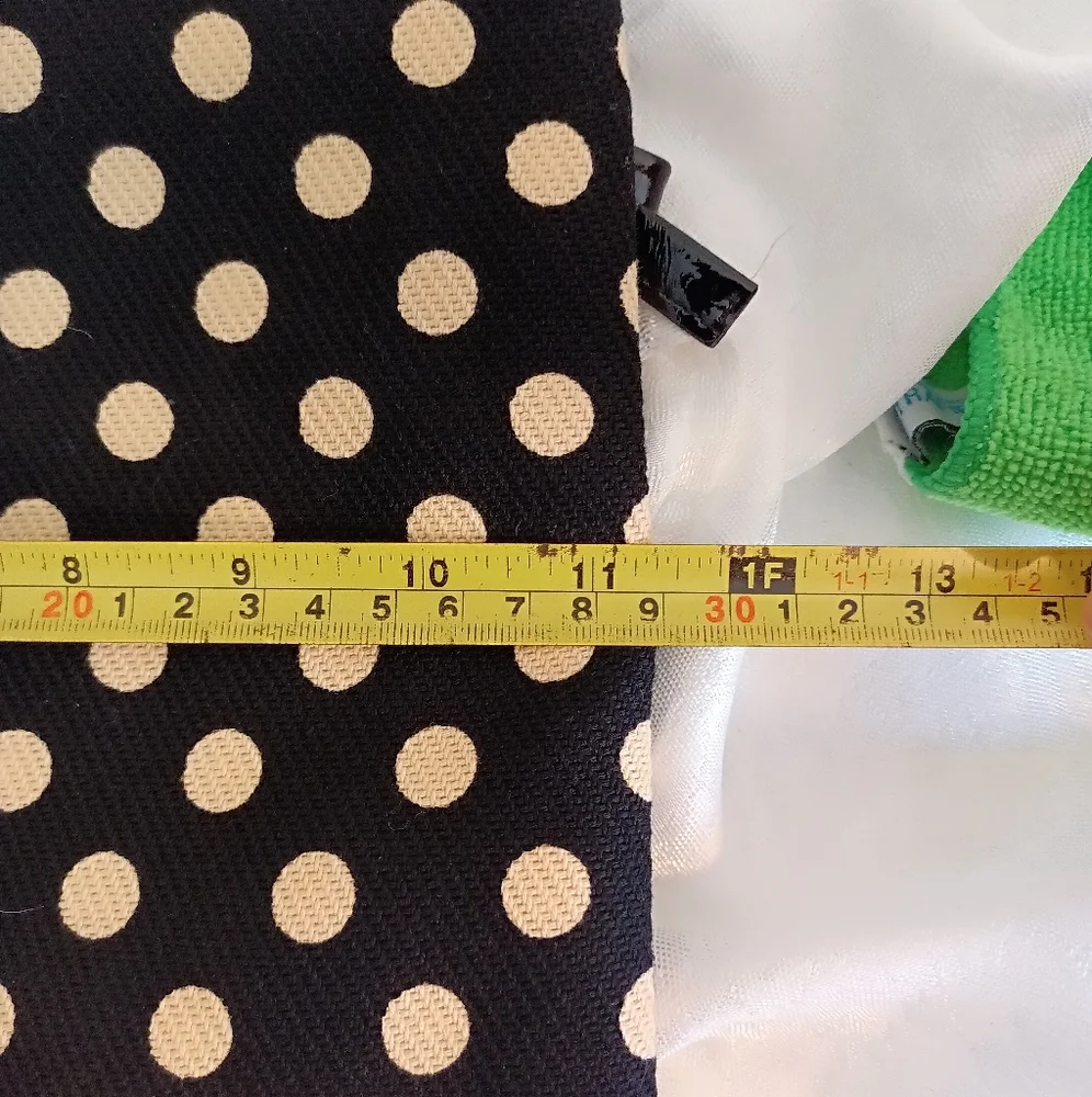 Kate Spade New York black and white polka dot fabric clutch bag